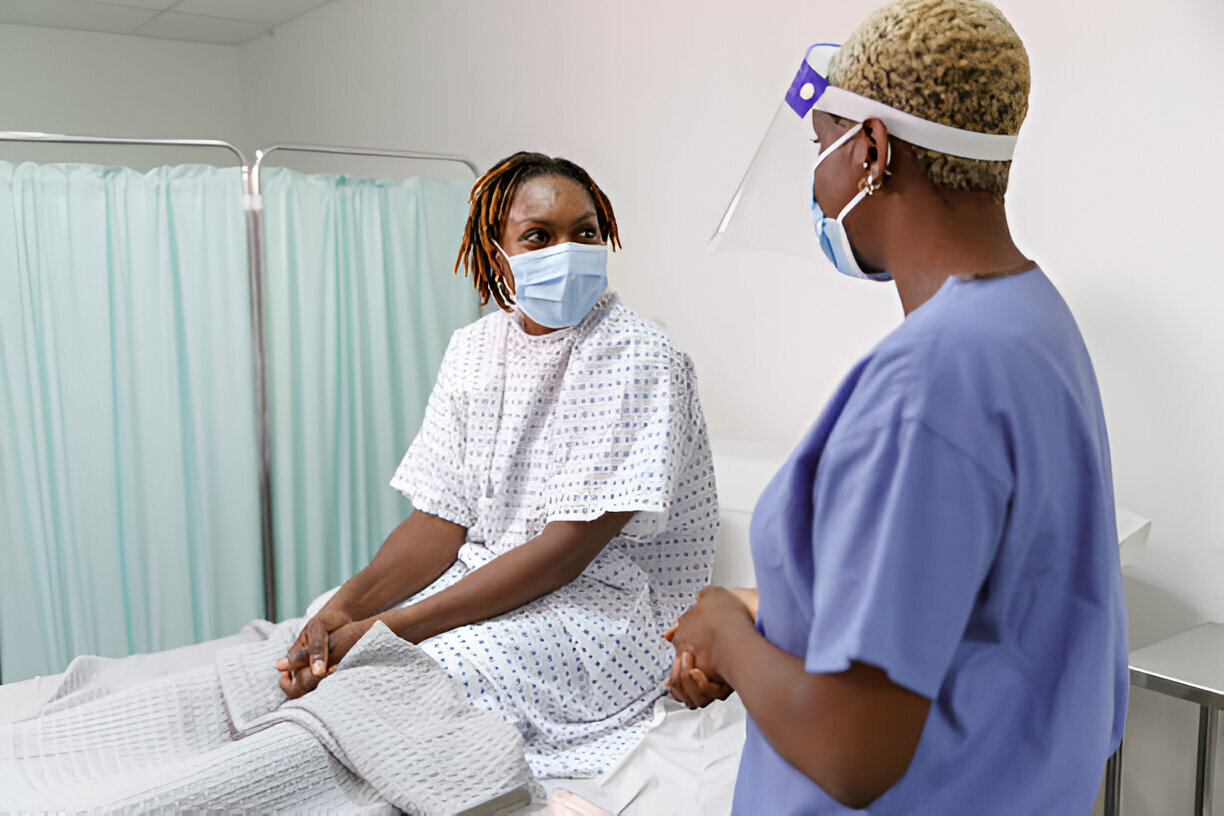 Healthcare provider with patient